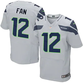 mens seattle seahawks 12s nike gray elite jersey